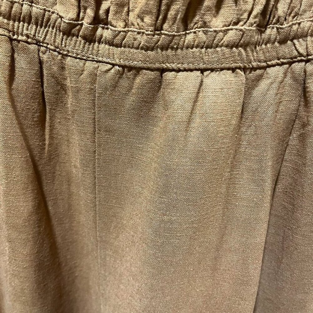 ASTR The Label Mocha Shirred Wide Leg Linen Blend Jumpsuit Brown Medium - Picture 14 of 15